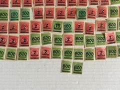 Lot of 242 German Empire Inflation Overprint Stamps Red Purple Green Mixed