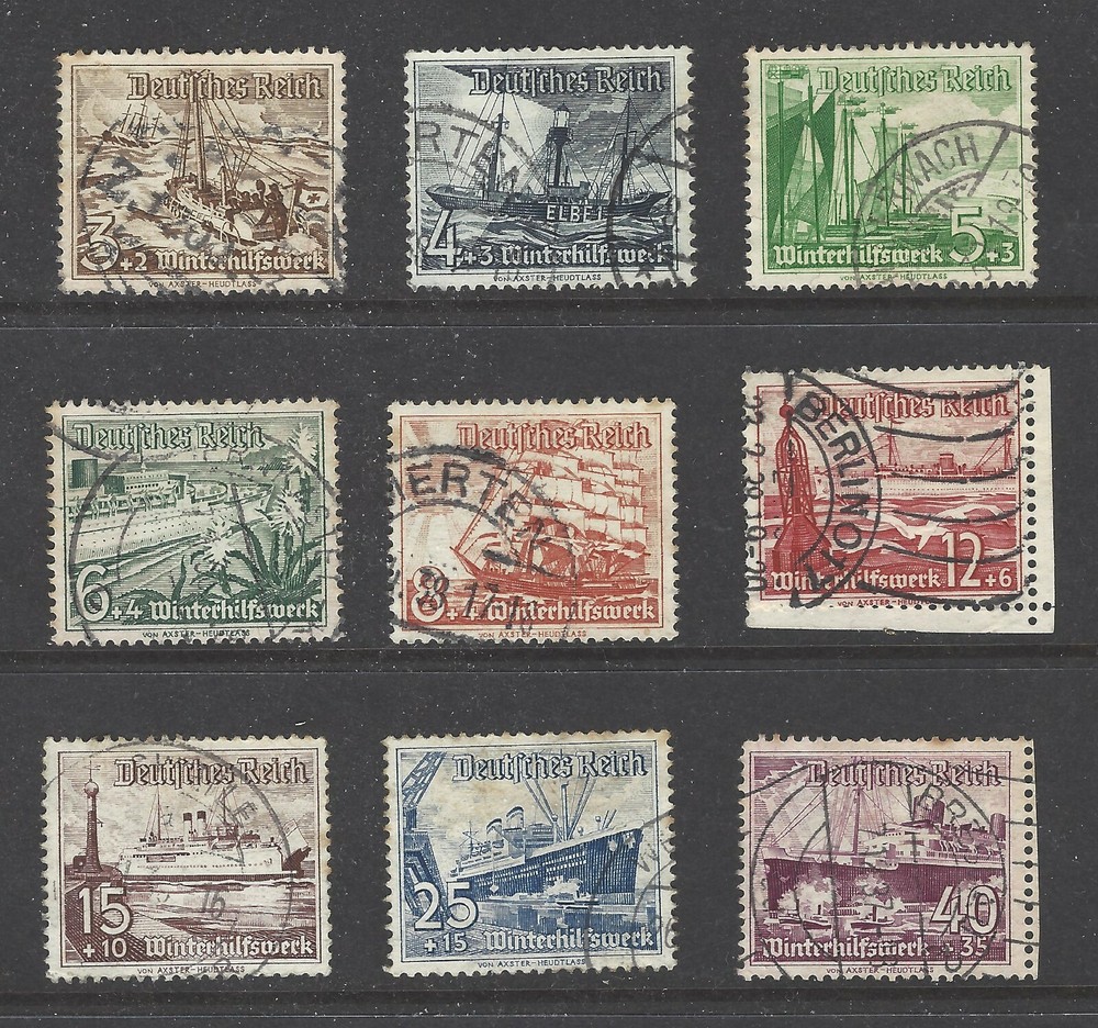 NAZI GERMANY, # B107-15, Used, SHIPS BOATS, Semi Postals