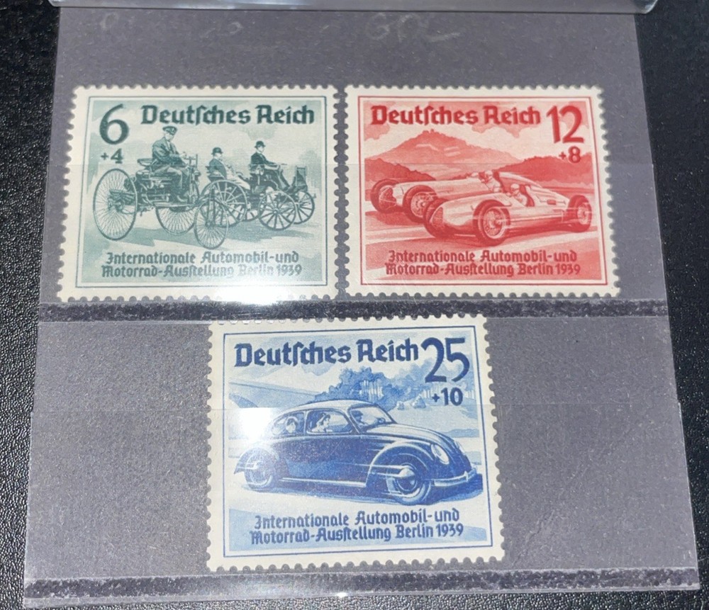 Germany Stamps Set Scott#B134-B136 1939 Int Automobile Motoring Mint Hinged OG