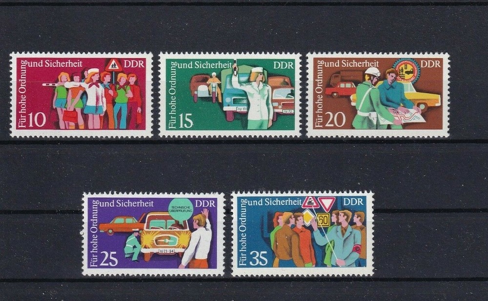 DDR MNH ** 2078-82 Traffic Safety