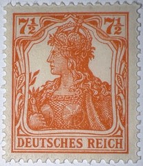 Travelstamps: 1916-1919 Germany Stamps Scott #98 – 7 1/2 pf denomination MNH OG