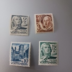 Germany Wurttemberg 1947 Post War Locals Sc#8N1-8N13 MNHOG VF