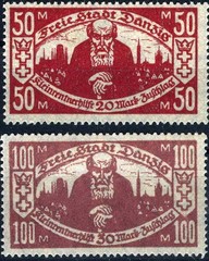 Danzig 1923 Aged Pensioner MH (SC# B4-B5)