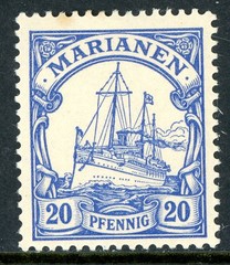 Germany 1901 Mariana Islands 20pf Yacht Scott #20 Mint Y14