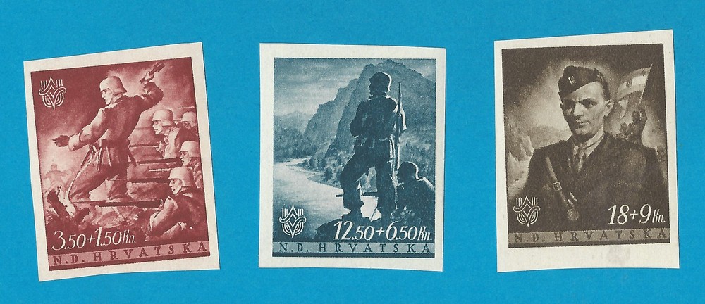 WWII Croatia no. 158-160 unperforated complete