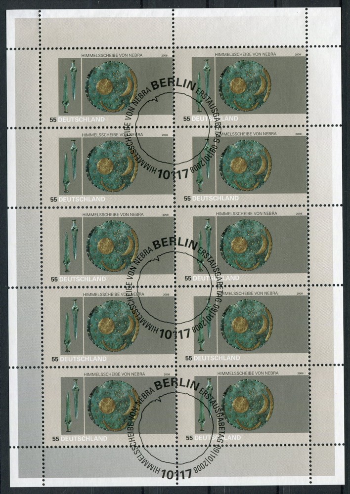 Nebra Sky Disc 10 x Bundle No. 2695 Cancelled ESST BRD 2008 Mini Sheet