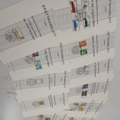 Lot of 13 German Ersttagsblatt 1982 First Day Issue Stamp Sheets VTG Philately