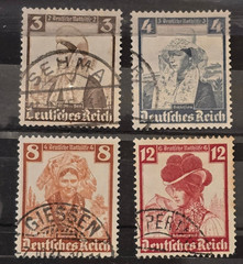 WWII Nazi German Third Reich NSDAP Folk Dress Complete Stamp set