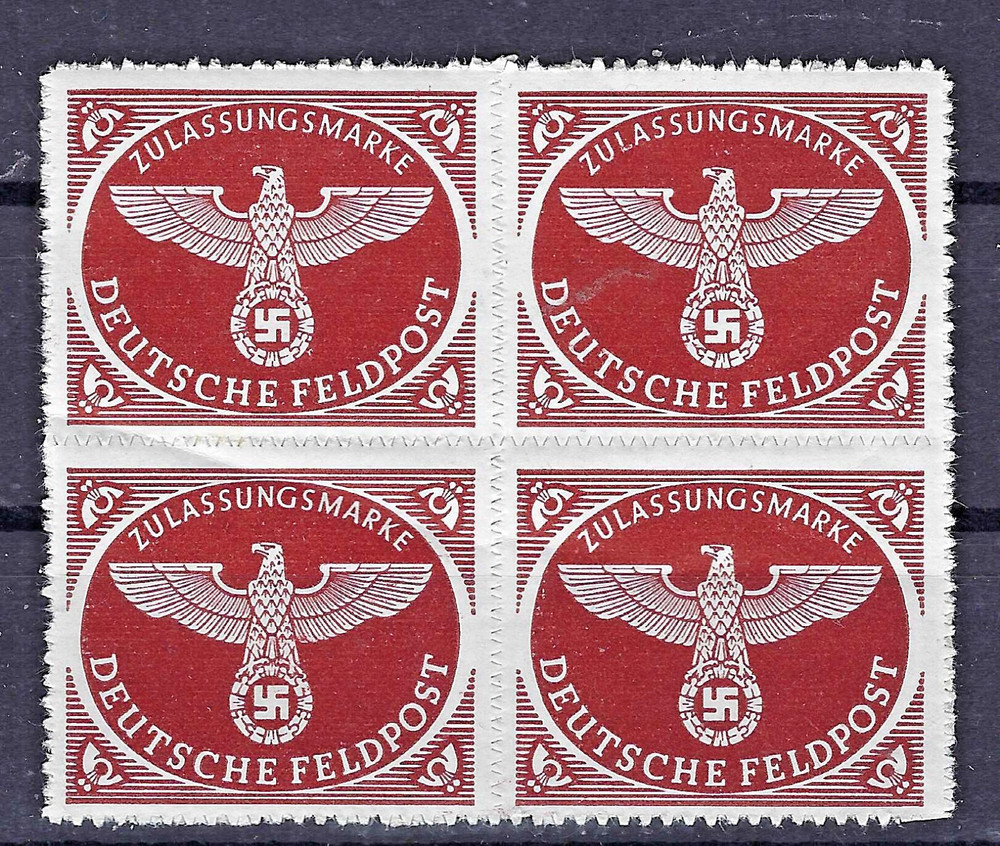 Germany 3rd Reich 1942 Military Field post Mi #2b Block of 4 MNH **
