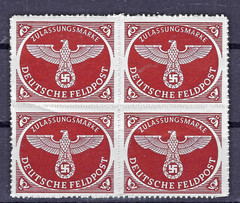 Germany 3rd Reich 1942 Military Field post Mi #2b Block of 4 MNH **