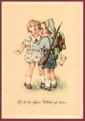 German WW2 Third Reich Artist Postcard Child Soldier