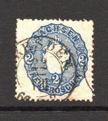 Saxony SC# 18 Used / Dresden Cancel / Appears Dark Blue – S61012