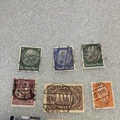 11 Vtg. USED Deutsches Reich/Germany Hindenburg Stamps; 1920- 1945; $1 Ships.