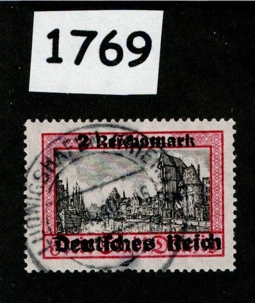 Stamp Scott #254 1939 Overprint Danzig Poland Germany Free city WWII #1769