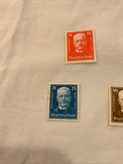 Germany -1927-Scott #B20-22-SEMI POSTAL-PRES.HINDENBURG,Lot of 3 stamps – MH
