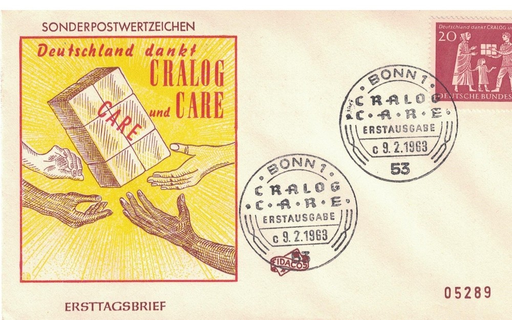 Germany 855 – Cralog Relief Agencies. First Day Cover #02 GERM855