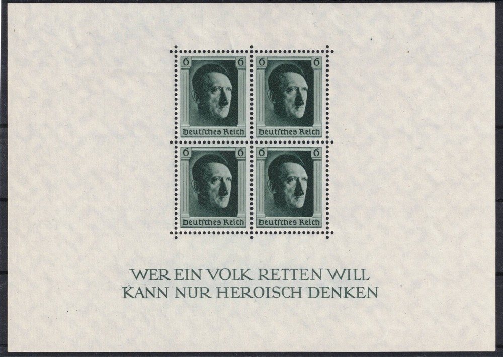 Germany 1937 Mi Bl 7 MNH Hitler Souvenir Sheet Signed Schlegel BPP