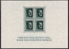 Germany 1937 Mi Bl 7 MNH Hitler Souvenir Sheet Signed Schlegel BPP