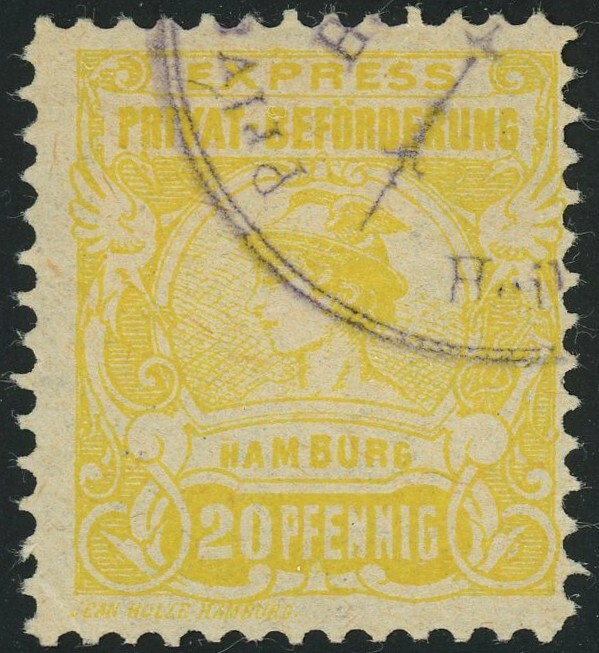 Hamburg Private Local Post Shipping Label Letter Delivery 20pf Postage Germany
