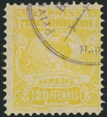Hamburg Private Local Post Shipping Label Letter Delivery 20pf Postage Germany