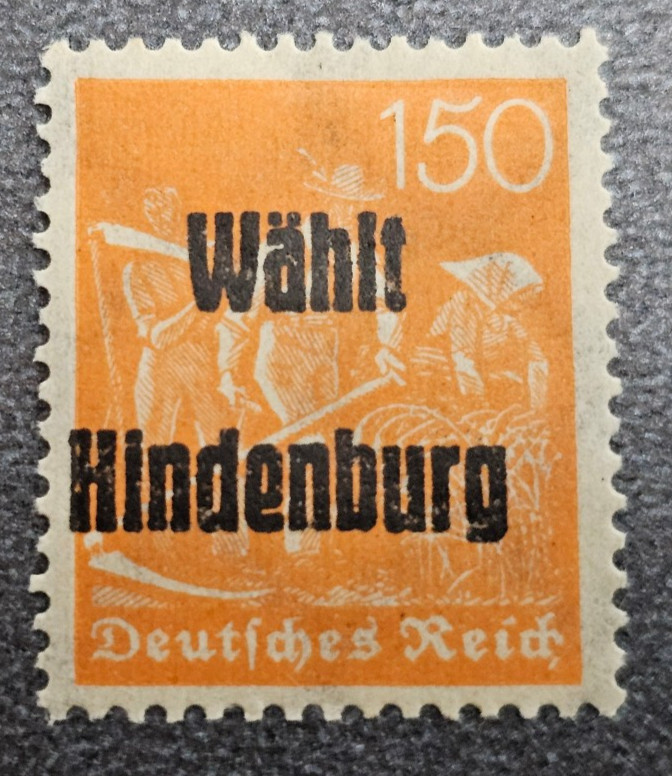 Stamp Germany Reich 150 Pfennig 1921 Vote for Hindenburg Mi. Nr. 189 [39145-9]