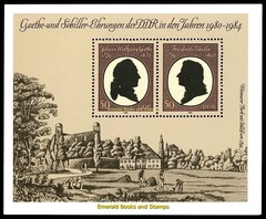 EBS East Germany DDR 1982 – Goethe & Schiller Tribute – Michel Block 66 – MNH**