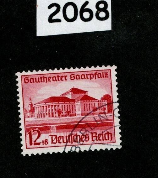 Used stamp B122 1938 Saarbrucken theater Culture fund Germany #2068
