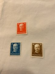 Germany -1927-Scott #B20-22-SEMI POSTAL-PRES.HINDENBURG,Lot of 3 stamps – MH