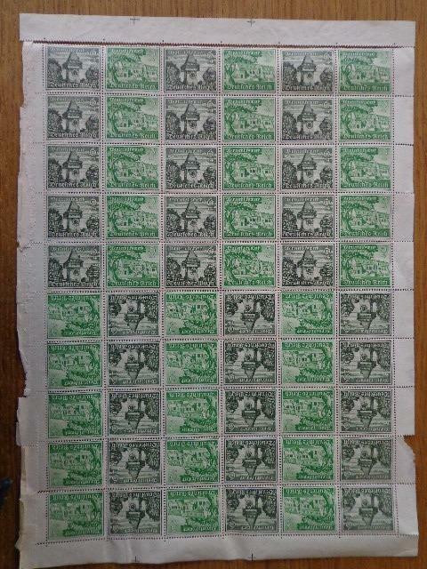 Germany 3 Rd Reich original SHEET-Bogen- Block 1939 WHW Bauwerke Rare 5&6 pfe