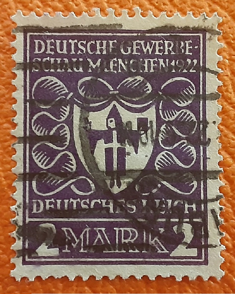 GERMANY Reich 1922 2M Mi 200b Dark/Black Violet Munich Trade Show VF/XF 2671