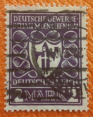 GERMANY Reich 1922 2M Mi 200b Dark/Black Violet Munich Trade Show VF/XF 2671