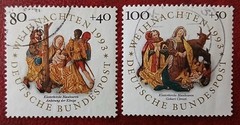 GERMANY Deutsche Bundespost 1993 Used Christmas Mi 1707-8 Scott B756-7 XF 9952