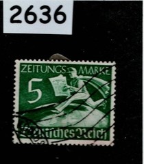 Used stamp Scott # P1 1939 Newspaper Newsboy WWII Germany #2636