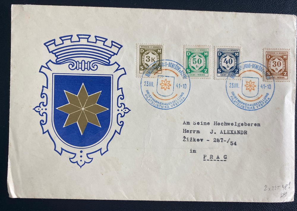1941 Prague Bohemia Germany First Day Cover Local Philatelic Congress Cancel