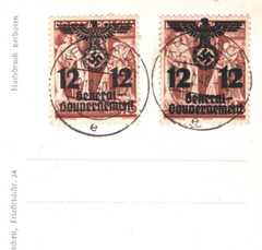 POLAND GERMANY OCC‘ WW2 Postcard EAGLE Overprints SOLDIERS PPC Cracow MA654