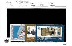 Germany – DDR, Postage Stamp, #1450-1452 Mint NH, 1973 Bobsled, Tractor (AB)