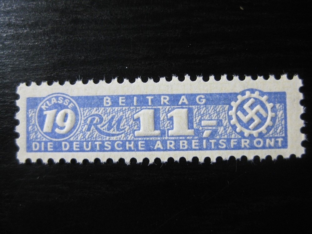 THIRD REICH mint MNH Arbeitsfront Klasse 19 RM 11.00 revenue stamp!