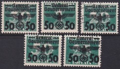 GERMANY (POLISH OCCUPATION) Sc #N51-5 CPL VLH/USED SET. (See Description)
