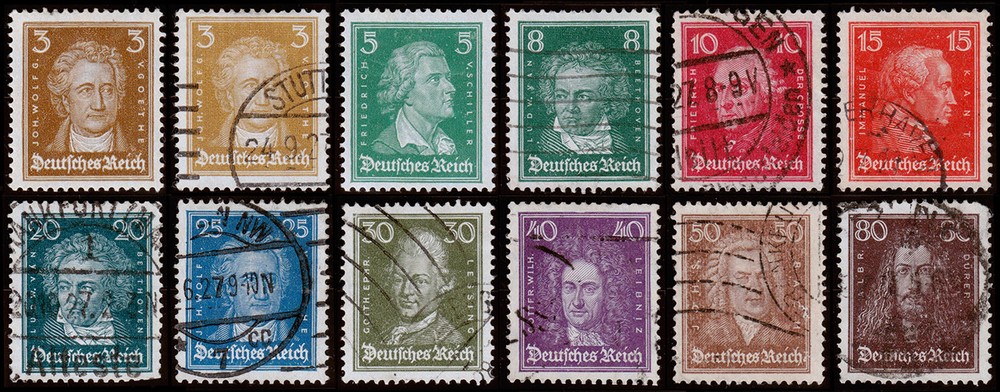 Germany Scott 351-362 (1926-27) Used/Mint H VF Complete Set, CV $19.65 B