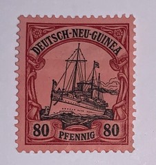 Travelstamps: GERMAN NEW GUINEA STAMPS Kaiser’s Yacht 80 Pfennig Mint NG UNWMK