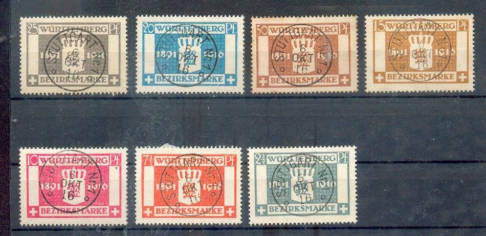 Württemberg 123/29 Set With Cancelled Stamp (Example Image) y76688
