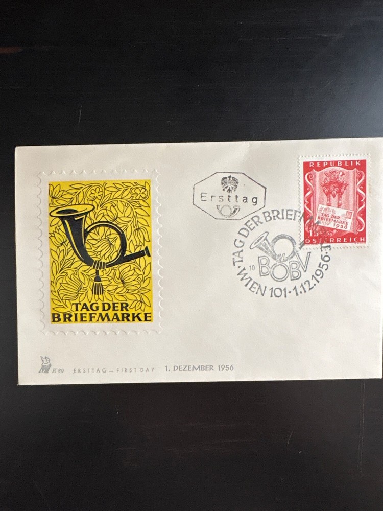 Tag Der Briefmarke Wien 101 Dec 1, 1956 Cover. never used