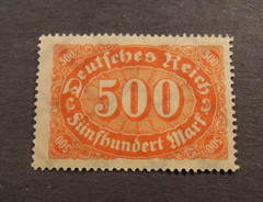 Scott# 203, 1922-23, 500Marks, German Numeral Stamp, MNHNG (Appears Unused)