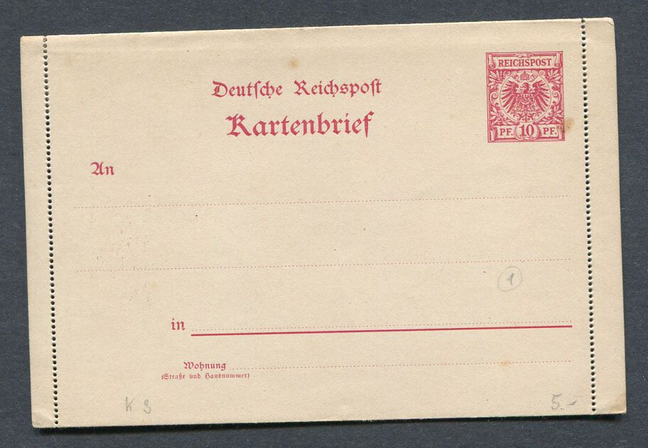 German Reich : 10 Pfennig card letter from 1897 – mint