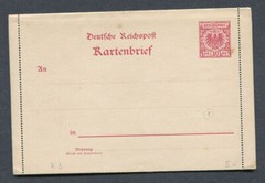 German Reich : 10 Pfennig card letter from 1897 – mint