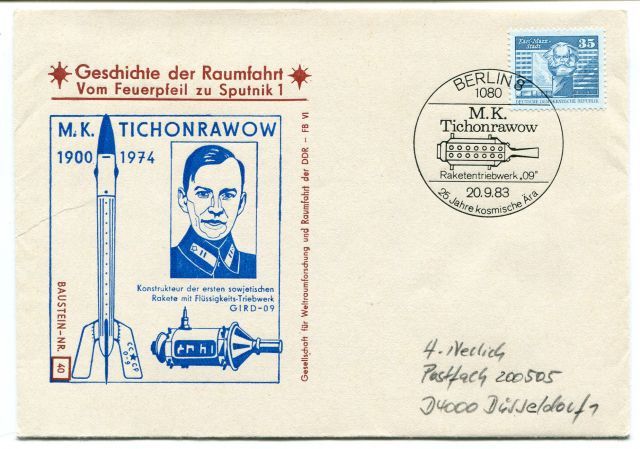 1983 Geschichte Raumfahrt Vom Feuerpfeil Sputnik 1 Tichonrawow Berlin 8 1080 DDR