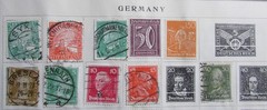 151 VINTAGE GERMAN WEIMAR REPUBLIC HYPER INFLATION STAMPS 6 PAGES STAMP ALBUM