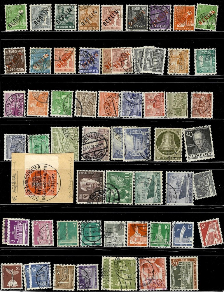 GERMANY BERLIN USED MH AND MNH COLLECTION ON STOCK SHEETS A10