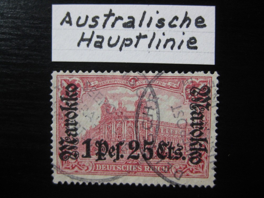 MOROCCO GERMAN OFFICES COLONY Mi. #55IIB used stamp w/ fake Seepost cancel!