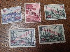 APC 2242 Germany area Serbia SC#2nc11-15 set used